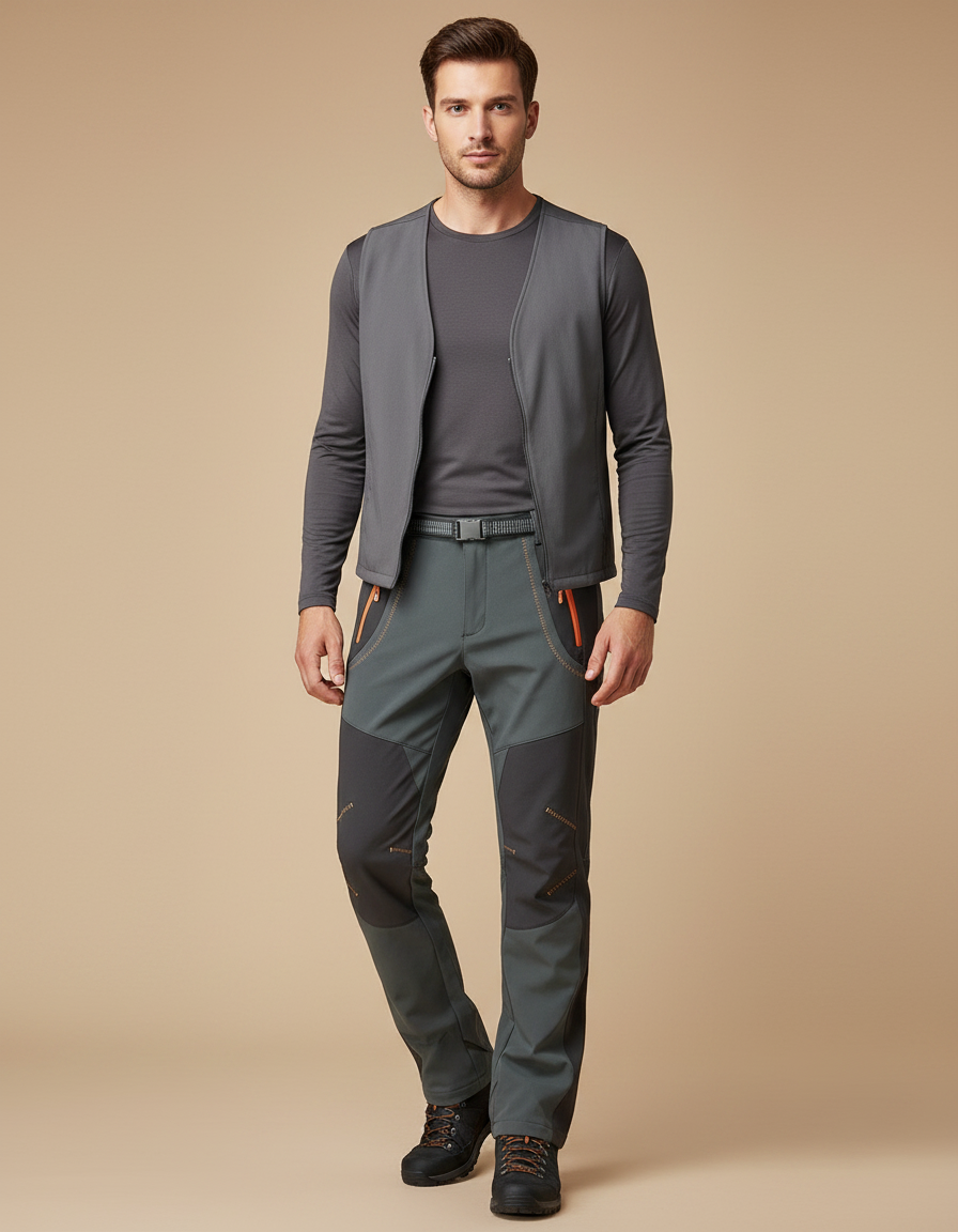 Pantalon De Randonnée Hiver Homme - Gris Polyester