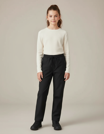 Pantalon Randonnée Noir Cargo Confortable Enfant - Polyester