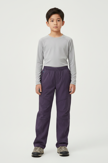 Pantalon Randonnée Violet Coupe Droite Enfant Sport - Polyester