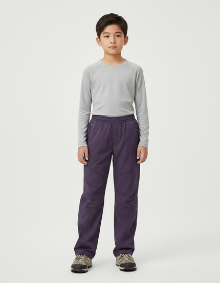 Pantalon Randonnée Violet Coupe Droite Enfant Sport - Polyester