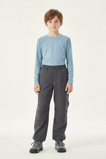 Pantalon Randonnée Gris Enfant Léger Confortable - Polyester