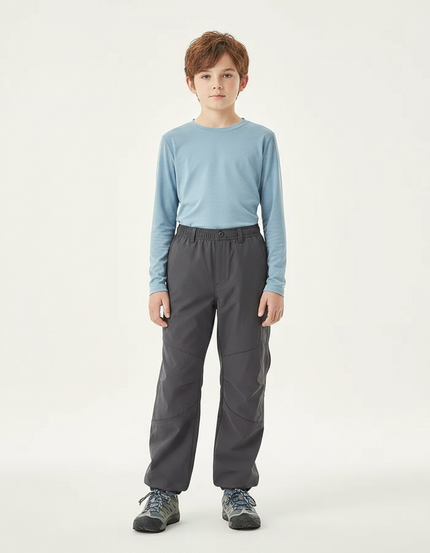 Pantalon Randonnée Gris Enfant Léger Confortable - Polyester