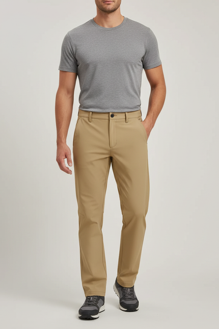 Pantalon Randonnée Beige Confortable Stretch Homme - Polyester