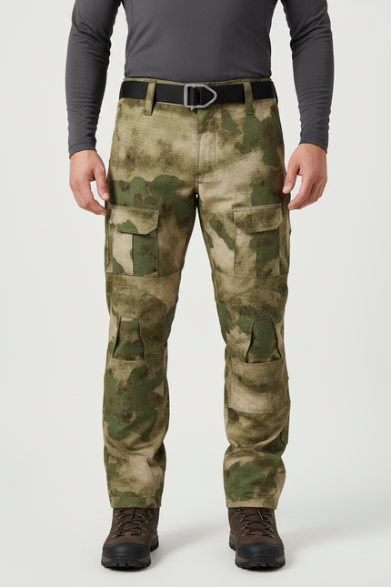 Pantalon Randonnée Camouflage Cargo Militaire Multipoches Homme - Multicolore Toile