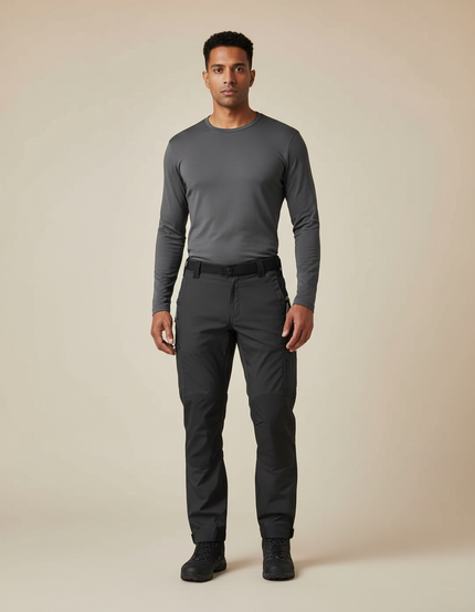 Pantalon Randonnée Noir Homme Cargo Multipoches Tactique - Polyester