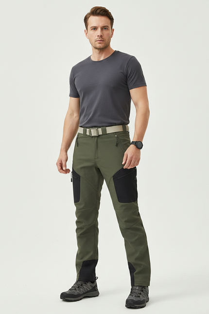 Pantalon Ski Randonnée Homme - Kaki Polyester