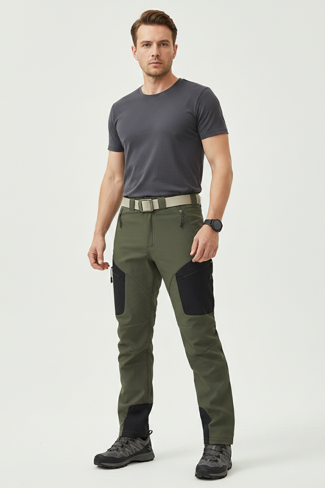Pantalon Ski Randonnée Homme - Kaki Polyester