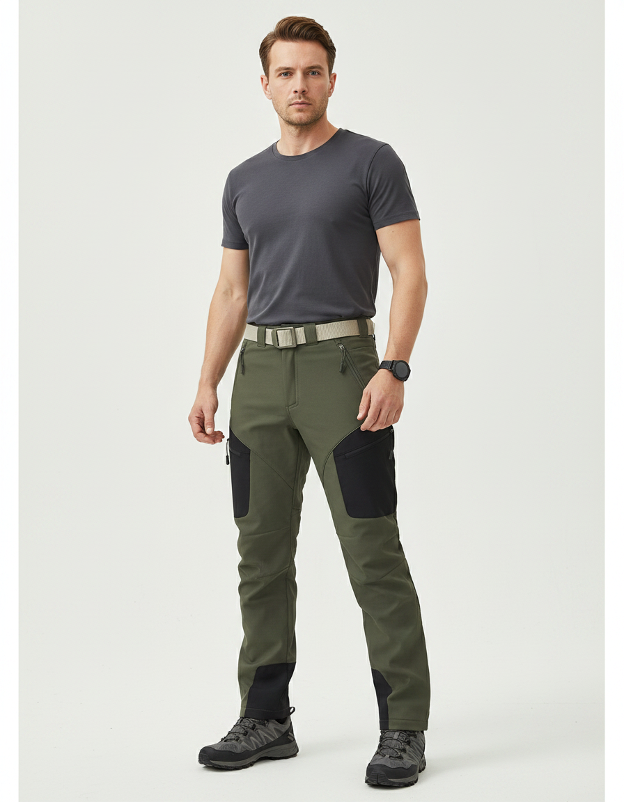 Pantalon Ski Randonnée Homme - Kaki Polyester