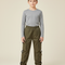 Pantalon Randonnée Kaki Cargo Ample Coton Enfant