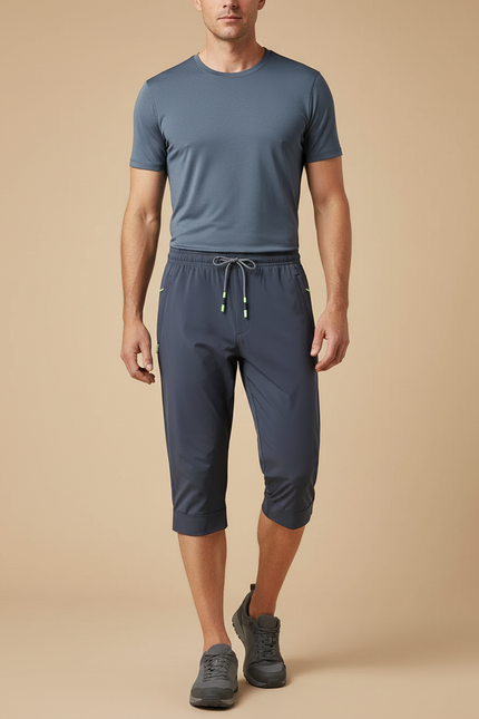 Pantalon Randonnée Capri Gris Séchage Rapide Léger Sport - Polyester