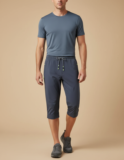 Pantalon Randonnée Capri Gris Séchage Rapide Léger Sport - Polyester