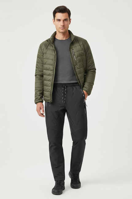 Pantalon Randonnée Noir Homme Imprimé Décontracté - Polyester