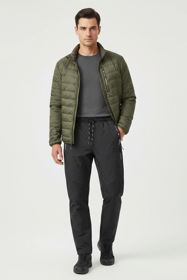 Pantalon Randonnée Noir Homme Imprimé Décontracté - Polyester