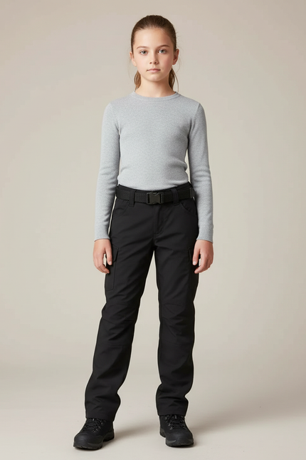 Pantalon Randonnée Noir Cargo Multipoches Robuste - Polyester