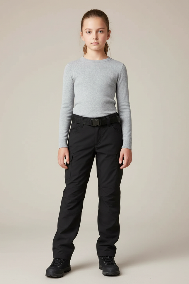 Pantalon Randonnée Noir Cargo Multipoches Robuste - Polyester