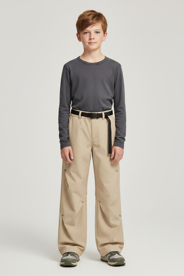Pantalon Randonnée Beige Ample Décontracté Unisexe - Polyester
