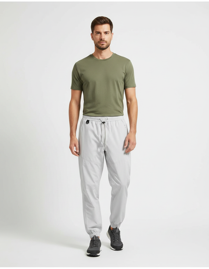 Pantalon Randonnée Gris Clair Sportif Léger Cordon - Polyester