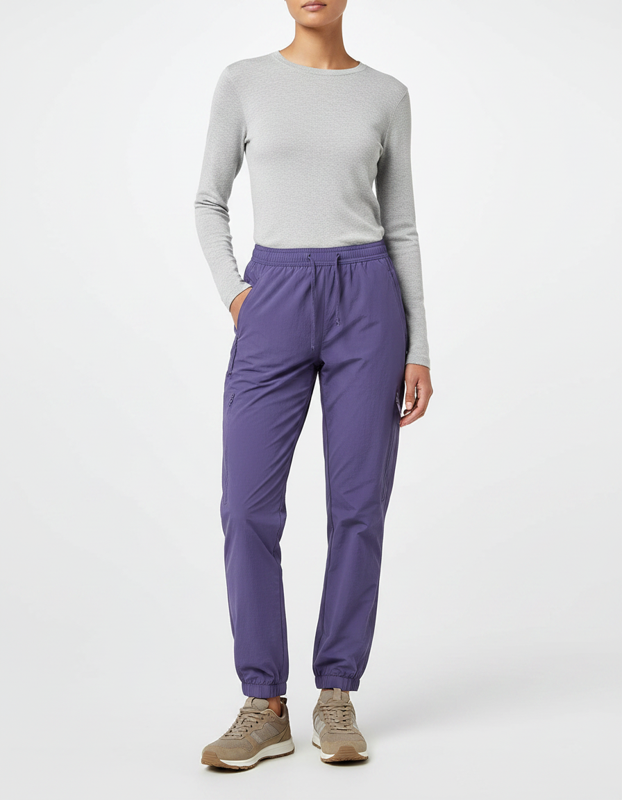 Pantalon Randonnée Violet Léger Confortable Femme Jogger - Polyester