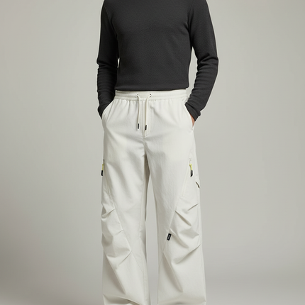 Pantalon Randonnée Beige Cargo Ample Décontracté Homme - Toile