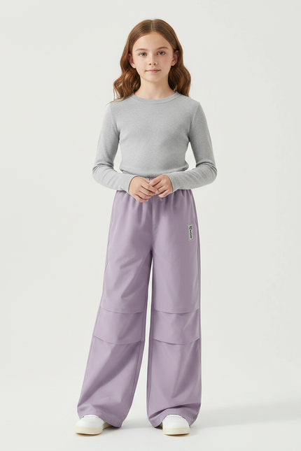 Pantalon Randonnée Enfant Violet Ample Décontracté - Polyester