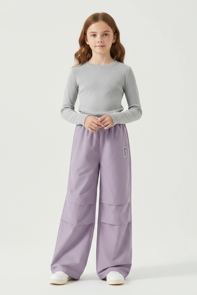 Pantalon Randonnée Enfant Violet Ample Décontracté - Polyester