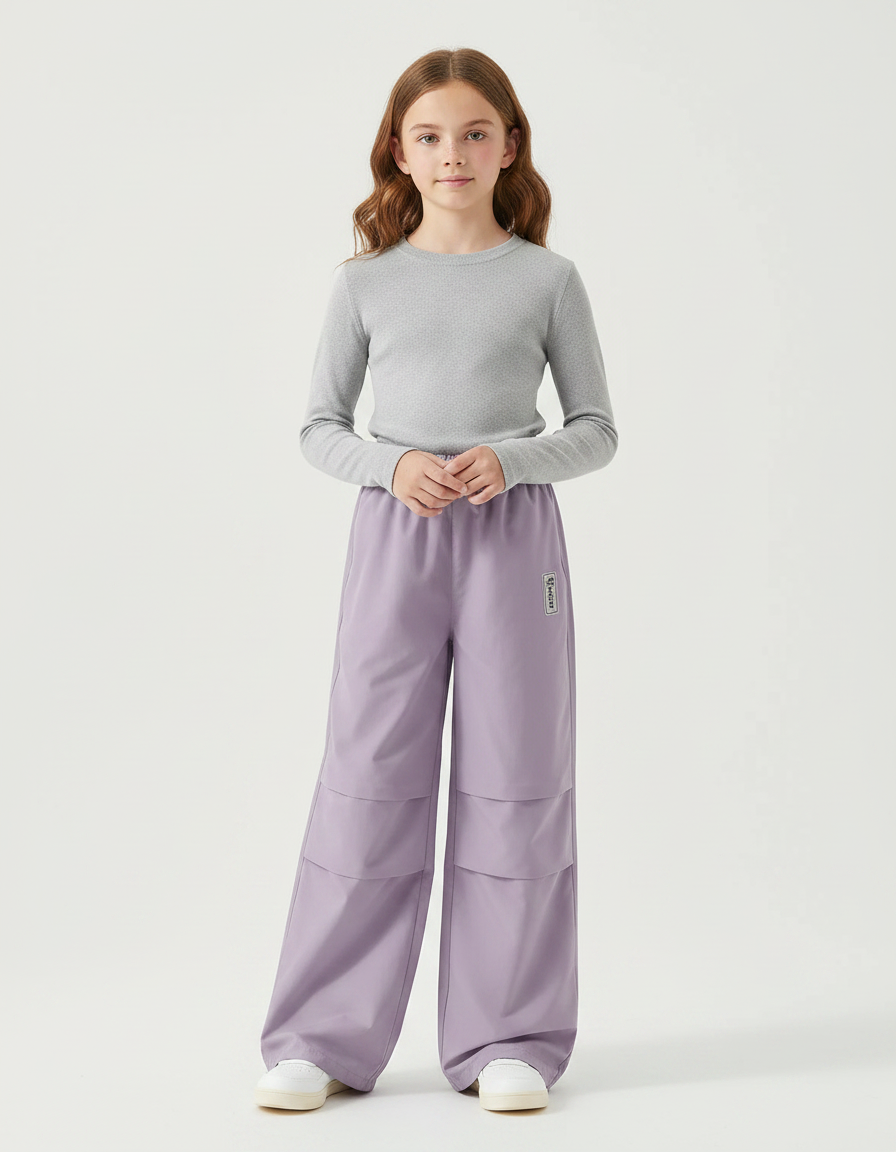 Pantalon Randonnée Enfant Violet Ample Décontracté - Polyester