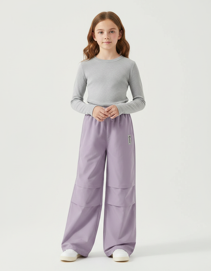Pantalon Randonnée Enfant Violet Ample Décontracté - Polyester
