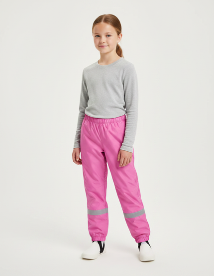 Pantalon Randonnée Rose Enfant Imperméable Réfléchissant - Polyester