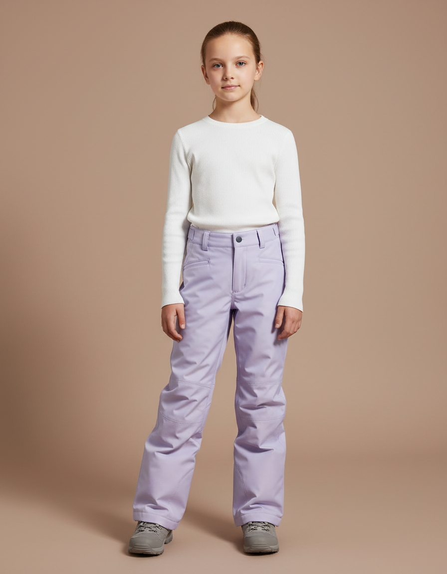 Pantalon Randonnée Lilas Ample Imperméable Enfant - Violet Polyester