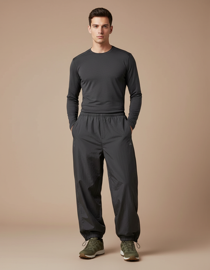 Pantalon Randonnée Gris Anthracite Ample Décontracté Homme - Polyester