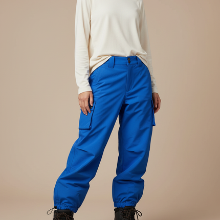 Pantalon Randonnée Bleu Cargo Ample Unisexe - Polyester