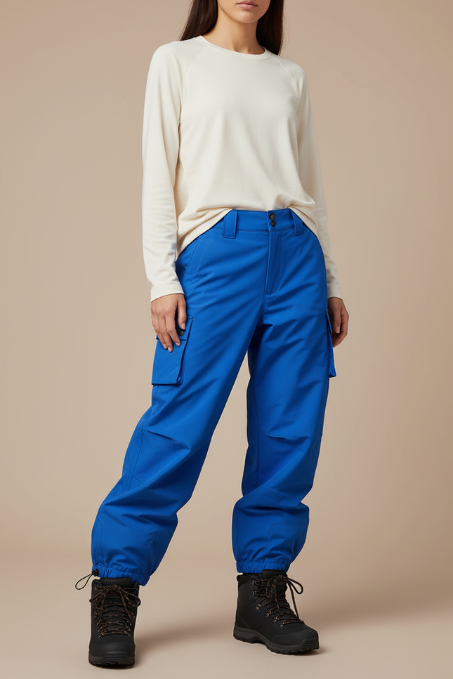 Pantalon Randonnée Bleu Cargo Ample Unisexe - Polyester