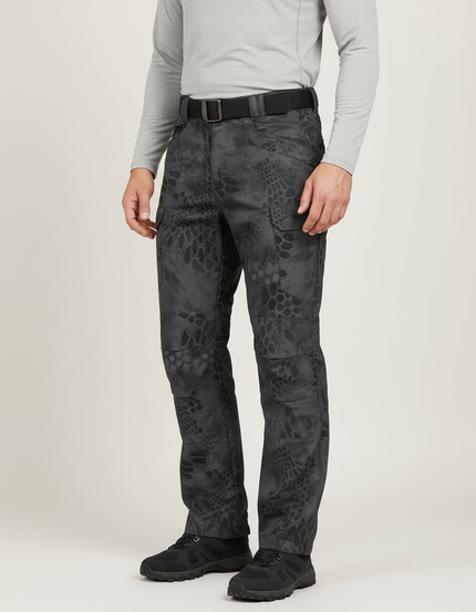 Pantalon Randonnée Gris Camouflage Tactique Multi-Poches Homme - Polyester