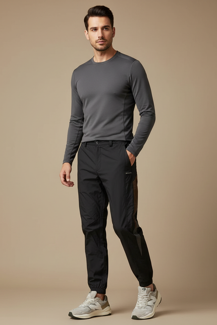 Pantalon Randonnée Noir Homme Léger Sport Cargo Élastiqué - Polyester