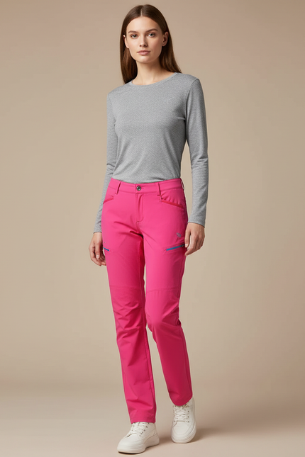 Pantalon Randonnée Rose Fuchsia Respirant Femme - Polyester