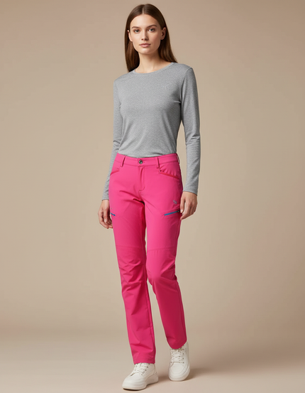 Pantalon Randonnée Rose Fuchsia Respirant Femme - Polyester