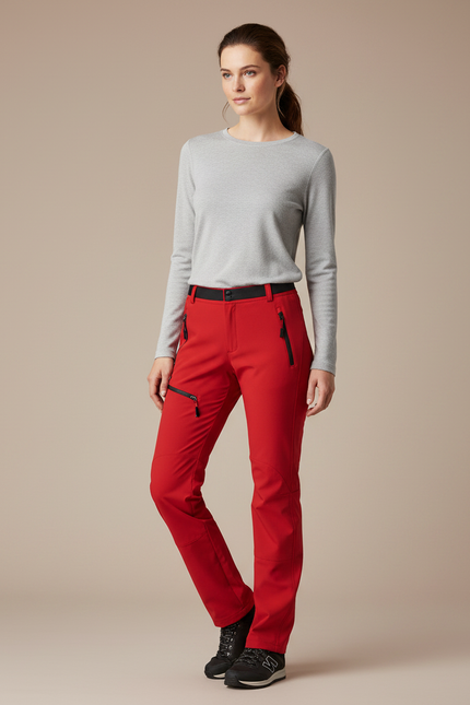 Pantalon Randonnée Rouge - Polyester