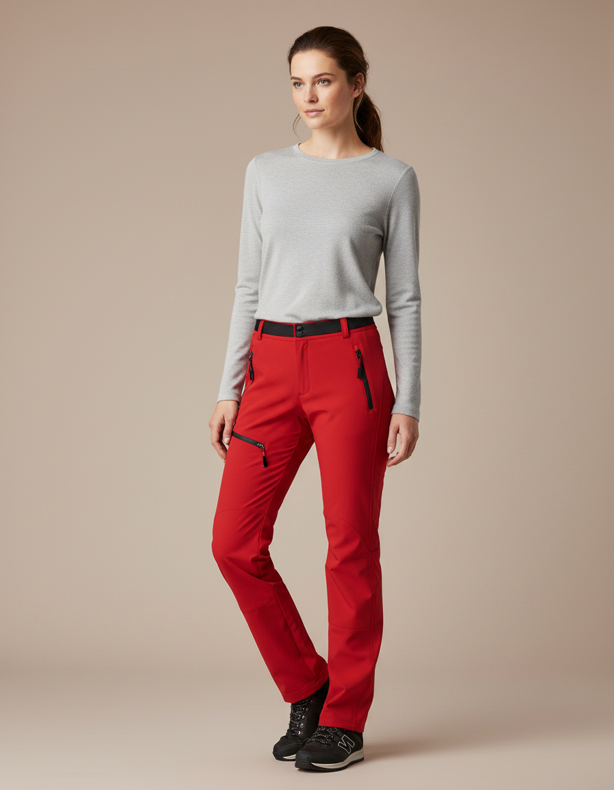Pantalon Randonnée Rouge - Polyester