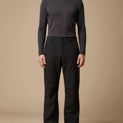 Pantalon Randonnée Noir Softshell Homme Coupe Droite - Polyester