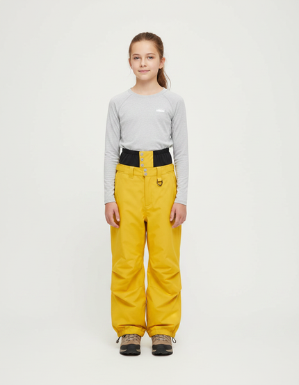 Pantalon Randonnée Jaune Ample Imperméable Enfant - Polyester