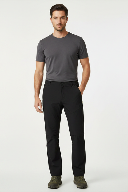 Pantalon Randonnée 2 En 1 Homme - Noir Polyester