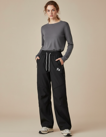 Pantalon Randonnée Noir Ample Décontracté Sport Femme - Polyester