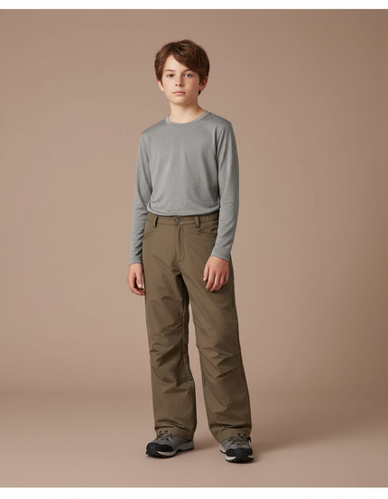 Pantalon Randonnée Kaki Ample Imperméable Enfant Hiver - Polyester
