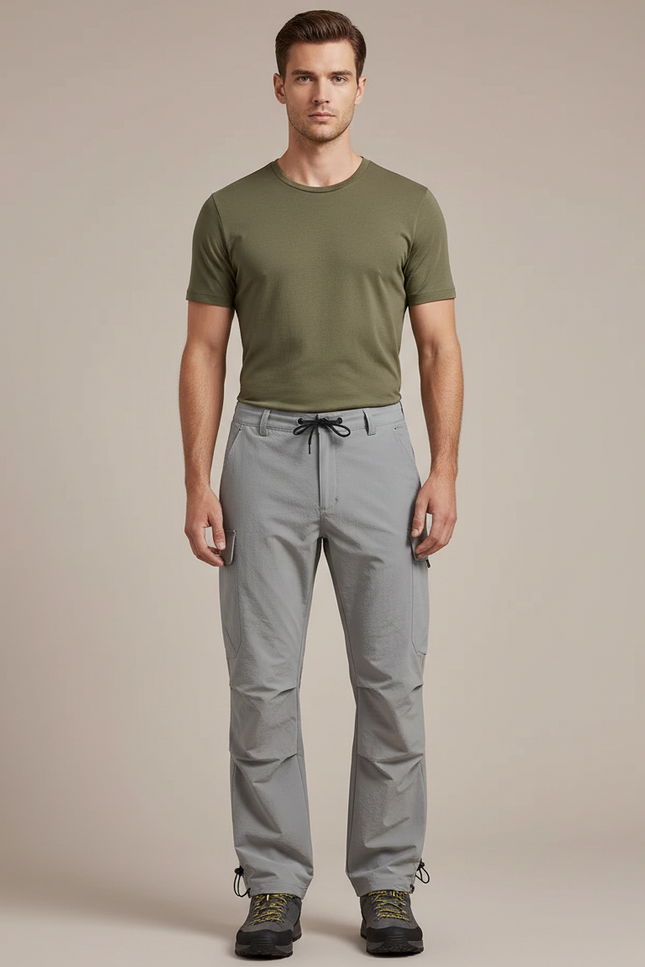 Pantalon Randonnée Gris Léger Cargo Respirant Homme - Polyester