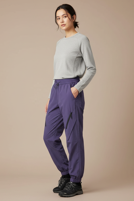 Pantalon Léger Randonnée Femme - Violet Polyester
