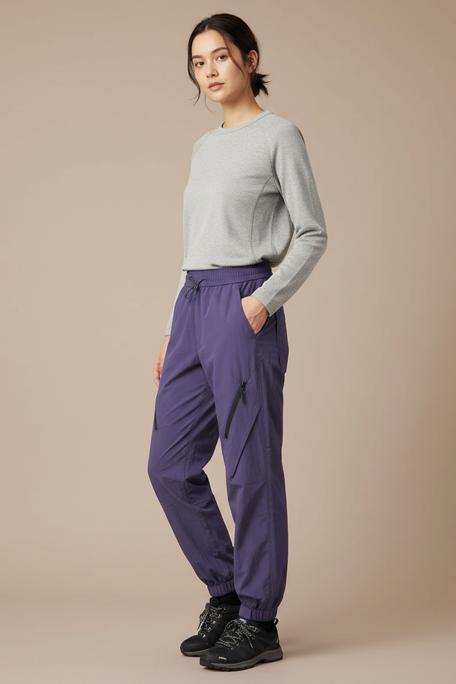 Pantalon Léger Randonnée Femme - Violet Polyester