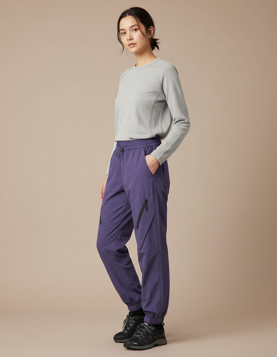 Pantalon Léger Randonnée Femme - Violet Polyester
