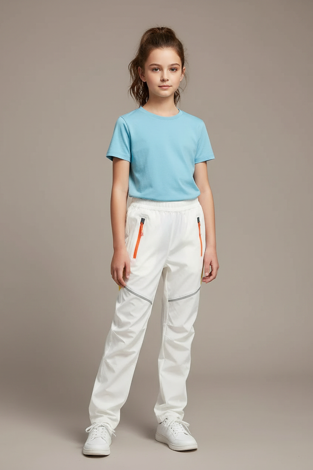 Pantalon Randonnée Enfant - Blanc Polyester