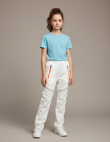 Pantalon Randonnée Enfant - Blanc Polyester