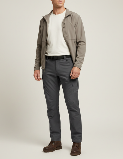 Pantalon Randonnée Homme Gris Cargo Léger Stretch - Polyester